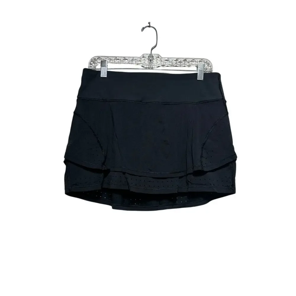 Athleta Skirt Skort Mini Womens Medium Black Tennis Golf Breathable Stretch